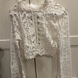 Elegant White Lace Top PRICES are negotiable